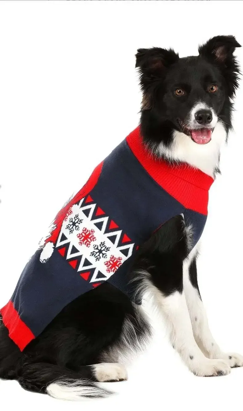 Vintage Doggie Dog Christmas Santa Sweater New NWT Small Xmas Holiday
